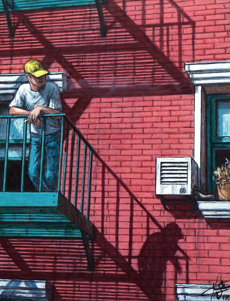 "Homme au balcon" 35X27 - 2017