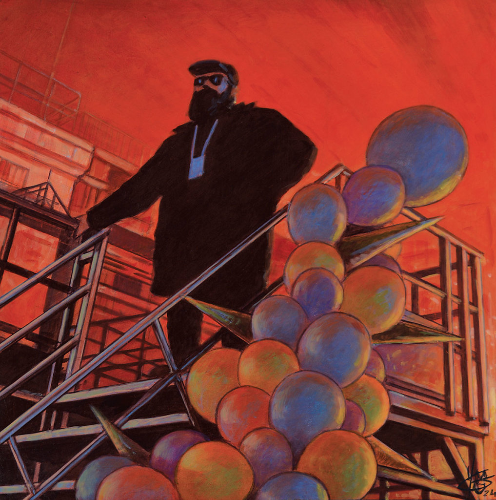 Le Cerbère aux ballons 40X40 - 2024